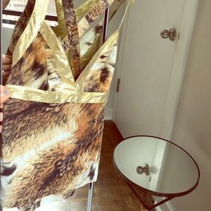 Roberto Cavalli tank top gold/animal print new